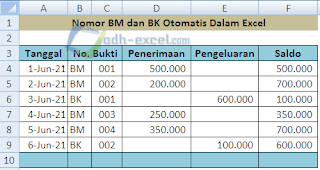 Nomor Urut Otomatis BM BK Dengan Tambahan Angka 0