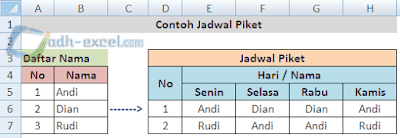 contoh mmebuat jadwal piket dalam excel