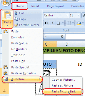 Menampilkan foto di excel
