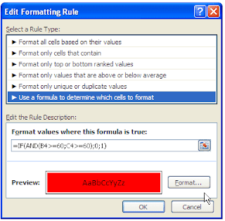 Mewarnai cell dengan 2 kriteria dalam Excel