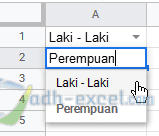 adh-excel.com Membuat Dropdown List Dalam Google Sheets