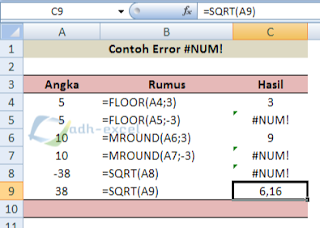 error #NUM! in excel function