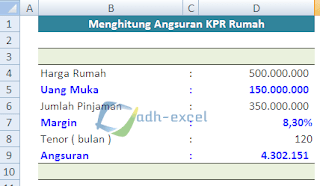 rumus excel untuk menghitung KPR syariah