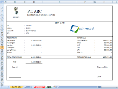 cara membuat slip gaji