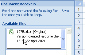 Error Not Responding Recovery File