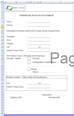 form untuk pengajuan lembur