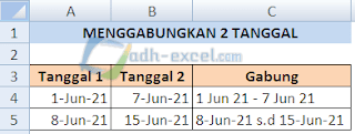 adh-excel.com Menggabungkan 2 Tanggal dalam Excel