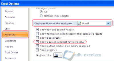 menghilangkan angka 0 di excel