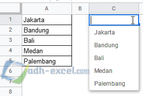 adh-excel.com Membuat Daftar Pilih Dengan Dropdown List dalam Google Sheets