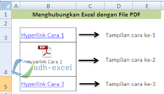 menghubungkan file Excel dengan pdf