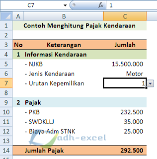 cara menghitung pajak kendaraan bermotor