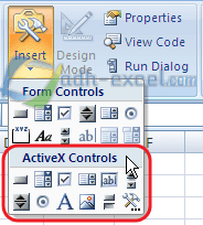 ActiveX Controls dalam Excel