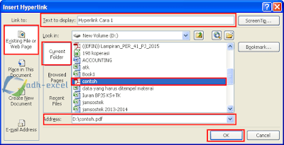 menghubungkan file Excel dengan pdf