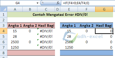 solusi menyelesaikan error #DIV/0!