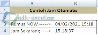 Membuat Jam Sekarang Otomotis di Excel