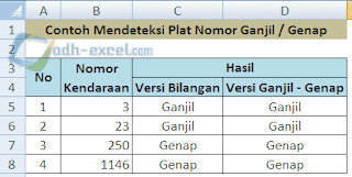 ganjil genap plat nomor di excel