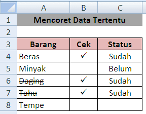 adh-excel.com mencoret data tertentu dalam excel