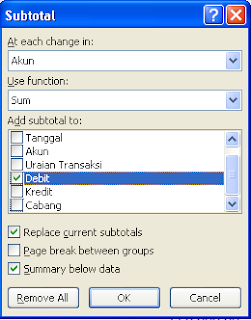 option subtotal in excel