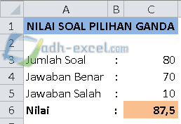 Menghitung nilai soal pilihan ganda